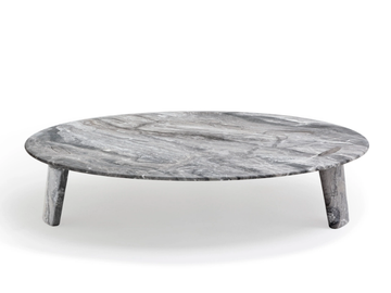 BISCUIT - Round low marble garden side table by Exteta