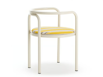 LOCUS SOLUS JACQUEMUS + EXTETA SPECIAL RE-EDITION - Powder coated steel garden chair with integrated cushion by Exteta