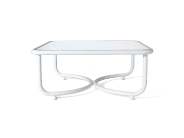 LOCUS SOLUS - Square Glass and Stainless Steel garden side table by Exteta
