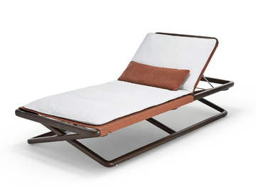 LPIDC04 - Recliner mahogany and fabric sun lounger by Exteta
