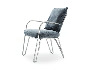 MOONLIGHT LOW - Upholstered fabric garden chair by Exteta
