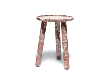 STONE ROUND - Round Arabescato marble high side table by Exteta