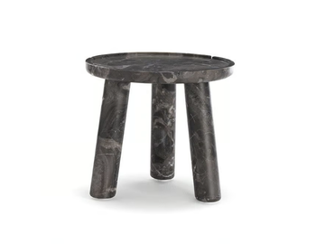 STONE ROUND - Round low Steven Black marble coffee table by Exteta