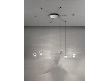 TRIPLA 6 SPOTS - LED crystal pendant lamp by Fabbian