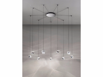 TRIPLA 9 SPOTS - LED crystal pendant lamp by Fabbian