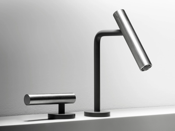 CILINDRO - 2 hole countertop stainless steel washbasin tap by FALPER