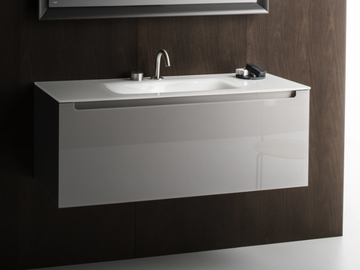 EDGE - Single wall-mounted glass vanity unit by FALPER