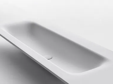 FLAT SOFT - Cristalplant® washbasin with integrated countertop by FALPER