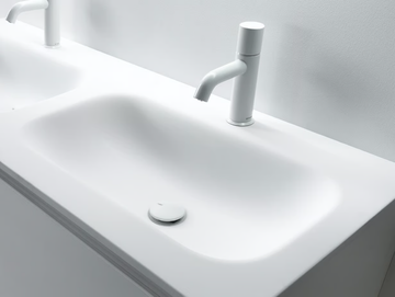 FRESH - Ceramilux® washbasin with integrated countertop by FALPER