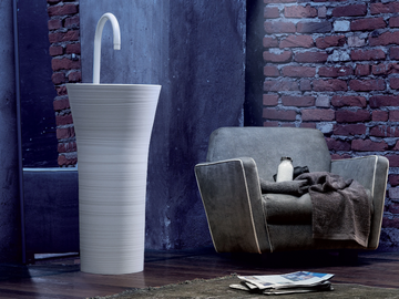 HANDMADE - Freestanding round Ceramilux® washbasin by FALPER