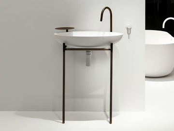 MONSIEUR - Console oval single Cristalplant® washbasin by FALPER