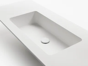 ROUNDLUX H1 - Ceramilux® washbasin with integrated countertop by FALPER