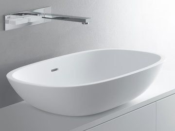 SCOOP - Countertop oval Cristalplant® washbasin by FALPER