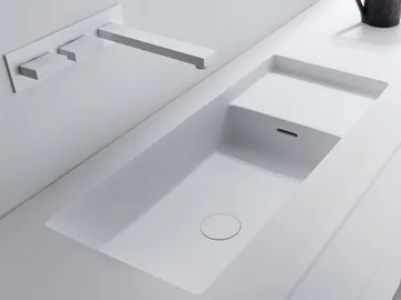 SQUARE - Cristalplant® washbasin with integrated countertop by FALPER