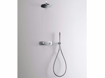 LAMÈ - Shower mixer with hand shower with overhead shower by Fantini Rubinetti