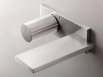 MILANO - D113A/E610B - Contemporary style wall-mounted stainless steel washbasin mixer with plate by Fantini Rubinetti