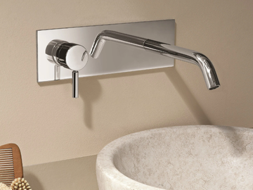 NOSTROMO - D013A/E313B - Wall-mounted washbasin mixer with plate by Fantini Rubinetti