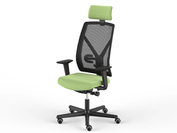 DOTWAY - Mesh office chair with 5-Spoke base with headrest by FANTONI