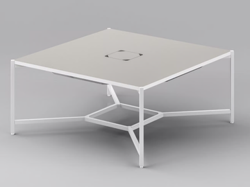 HUB - Square meeting table with cable management by FANTONI