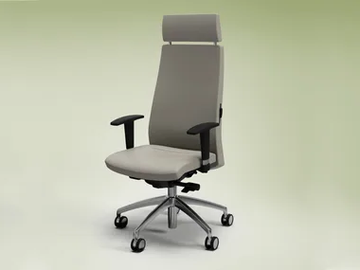 TRENDY - Leather executive chair with 5-spoke base with headrest by FANTONI