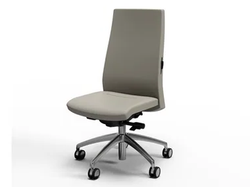 TRENDY - Leather office chair with castors with 5-Spoke base by FANTONI