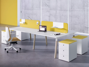WOODS 90° EDGE - Multiple office desk with sound absorbing screens by FANTONI