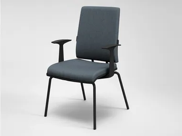 ZERO7 ELEGANT - Upholstered fabric reception chair with armrests by FANTONI