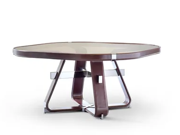 ANTIMO - Square tanned leather dining table by Fasem