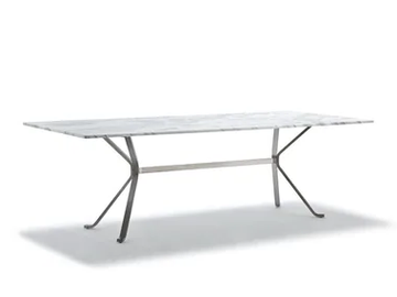 CRAB - Rectangular glass and steel dining table by Fasem