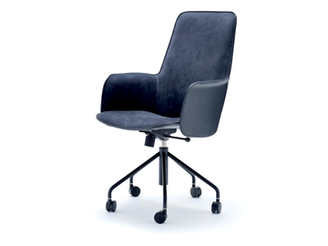 ELECTA TALL - Swivel height-adjustable leather office chair by Fasem