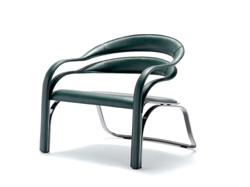 FETTUCCINI - Tanned leather easy chair with armrests by Fasem