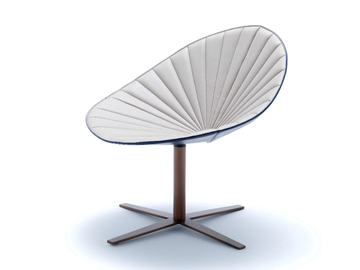 FIORILE - With 4-spoke base leather easy chair by Fasem