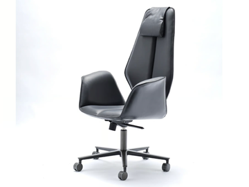 FOSCA BIG TALL - Height-adjustable swivel leather executive chair by Fasem