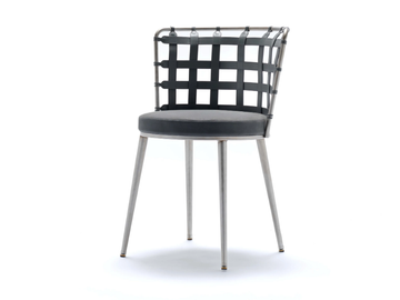 LOLA - Steel chair with integrated cushion by Fasem