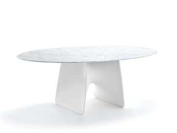 LUX - Round Carrara marble dining table by Fasem