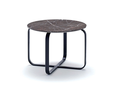 MEZZÉ - Low round steel coffee table by Fasem