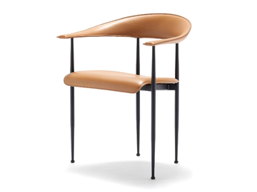P40 - Tanned leather chair with armrests by Fasem