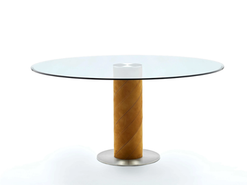ROLLING - Round glass dining table by Fasem
