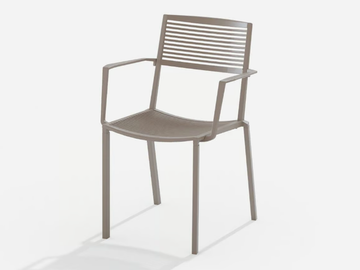 EASY - Stackable aluminium garden chair with armrests by FAST