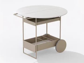 NINFEA - Serving cart with folding top in wood by FAST