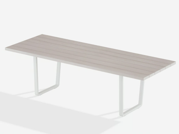 ORIZON - Rectangular wooden effect aluminium garden table by FAST
