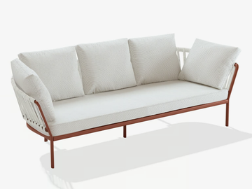 RIA - 3 seater garden sofa in aluminum and fabric by FAST