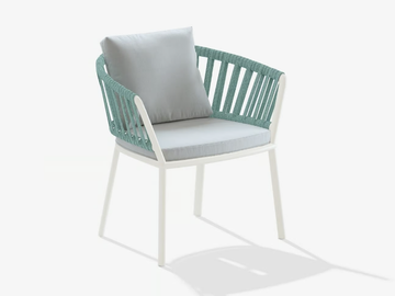 RIA - Aluminium chair with armrests with integrated cushion by FAST