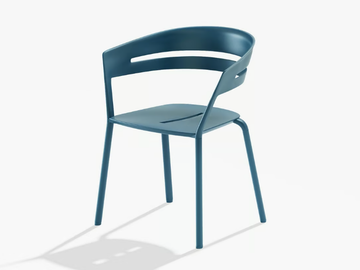 RIA - Stackable aluminium garden chair with armrests by FAST
