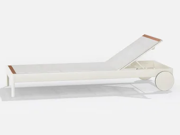 SOLARIS - Sunlounger in painted aluminium and Batyline fabric with castors by FAST