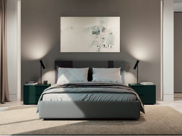 ANOUK - Upholstered fabric bed with high headboard by Febal Casa