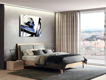 NAVONA SOFT - Melamine-faced chipboard double bed with high headboard by Febal Casa