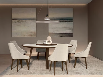 PERSEO - Round dining table with Lazy Susan by Febal Casa