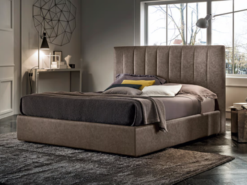 CLYDE - Fabric double bed with upholstered headboard by Felis