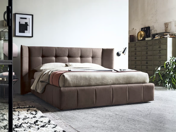 FOSTER - Fabric storage bed with tufted headboard by Felis